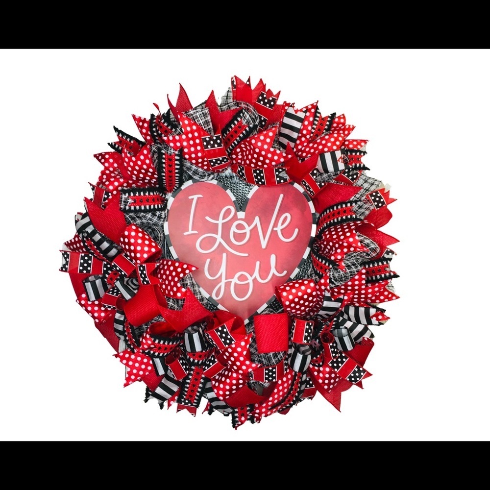 Valentines Day Heart Front Door Wreath